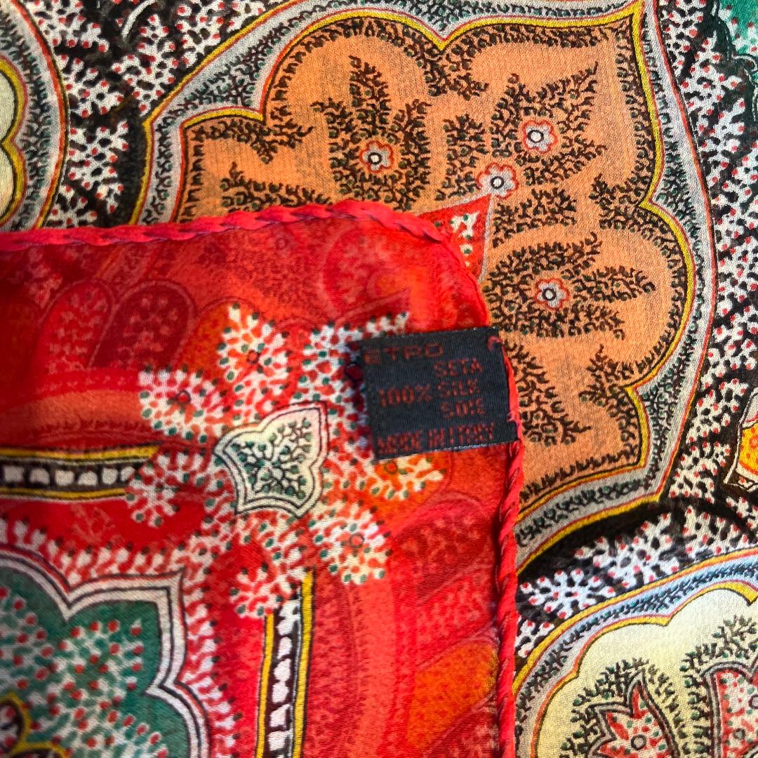 エトロ　ETRO ペイズリー柄　ショール　スカーフ　ストール　シルク100%