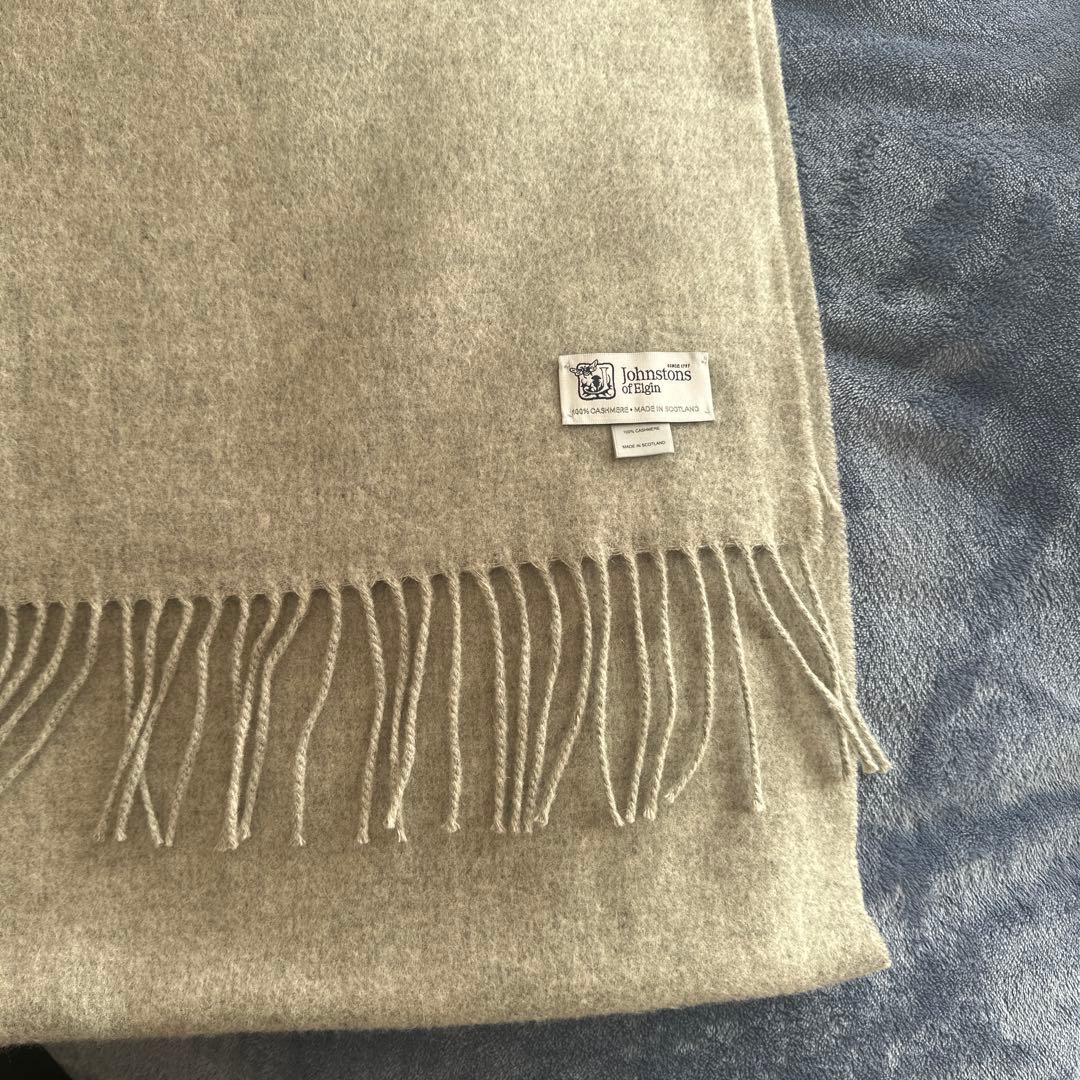 極美品★JOHNSTONS OF ELGIN シルバーグレー 大判ストール