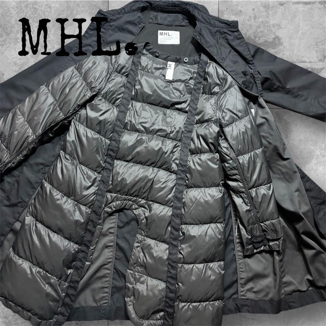 極美品 MHL. マーガレットハウエル ステンカラーコート ダウンライナー付