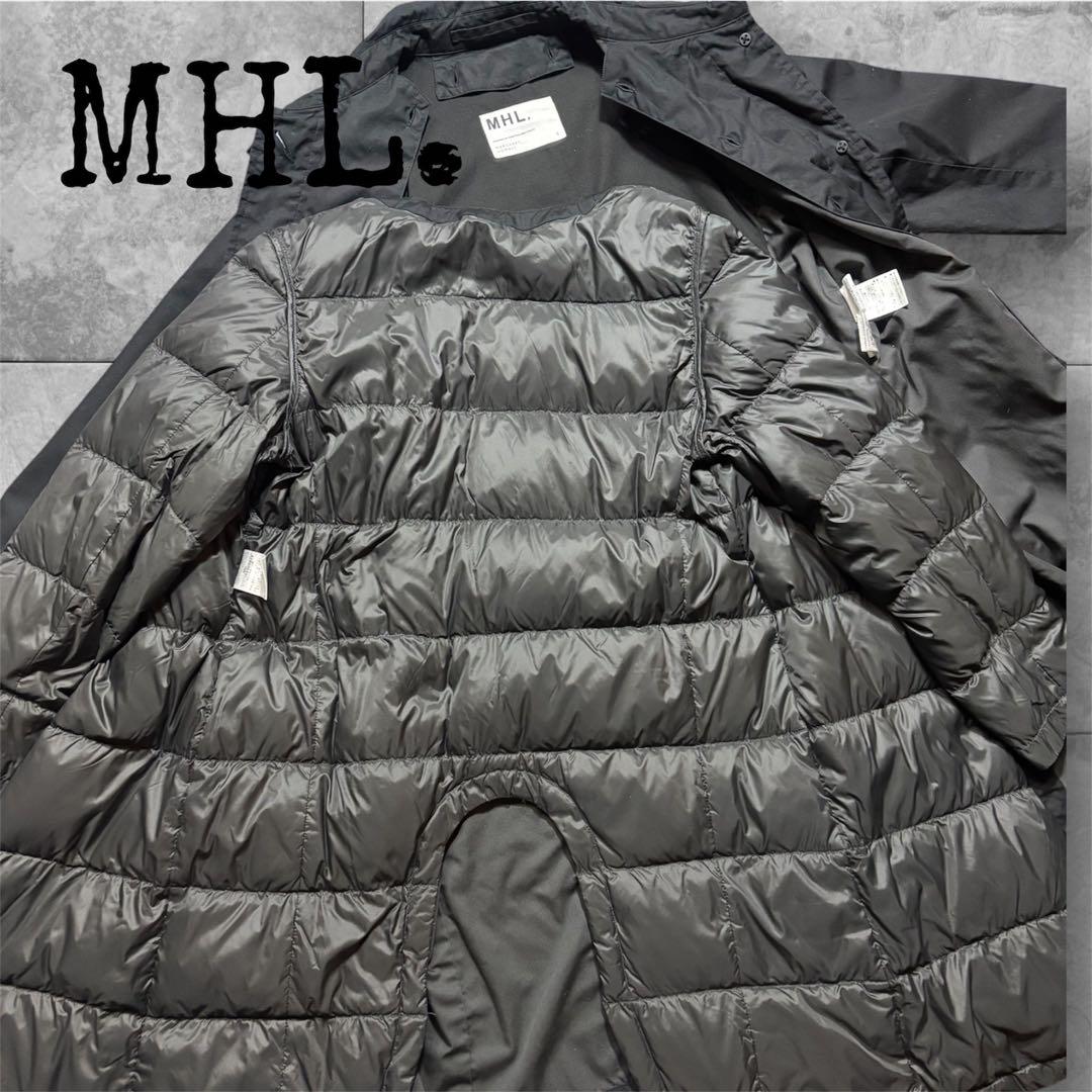 極美品 MHL. マーガレットハウエル ステンカラーコート ダウンライナー付