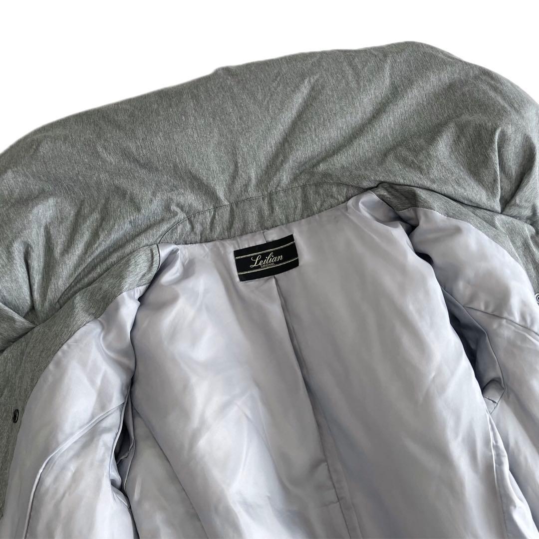 美品 Leilian レリアン ダウンフェザー ショールカラー ロング コート