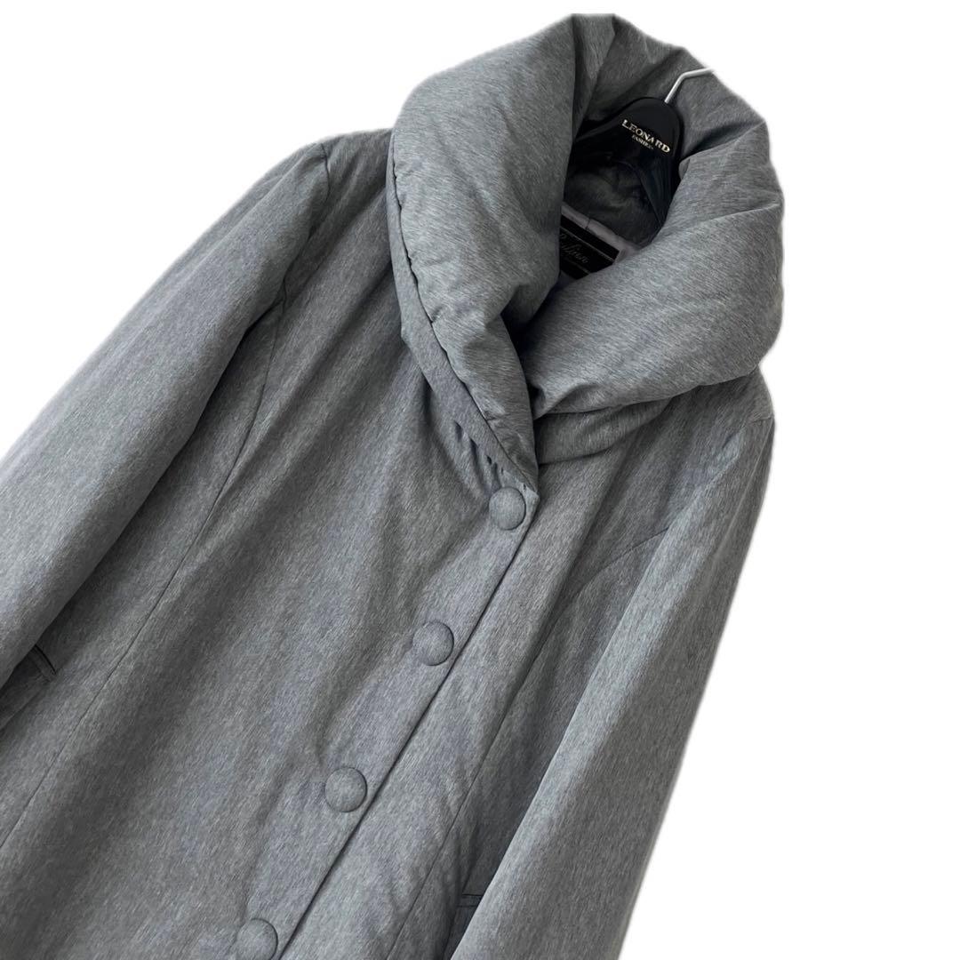美品 Leilian レリアン ダウンフェザー ショールカラー ロング コート