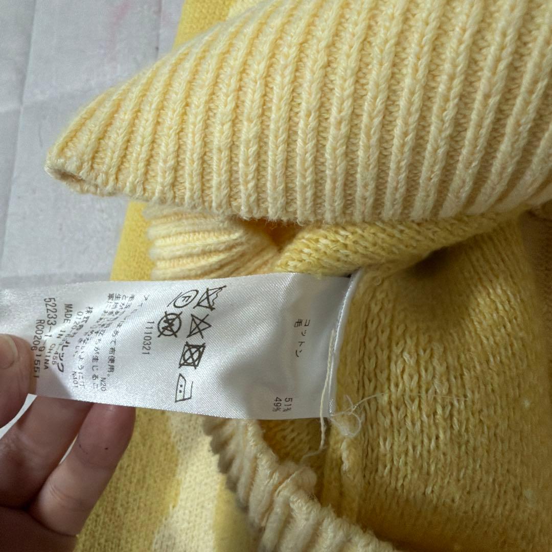 専用　marimekko ウニッコ柄 コットンウールカーディガン イエロー