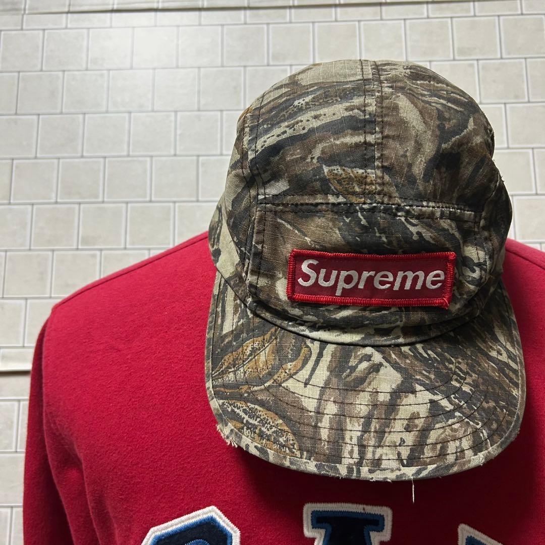 Supreme シュプリーム キャップ 迷彩 カモフラ 赤ボックスロゴ