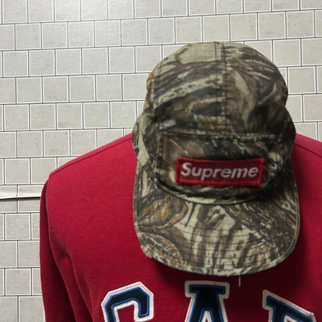 Supreme シュプリーム キャップ 迷彩 カモフラ 赤ボックスロゴ