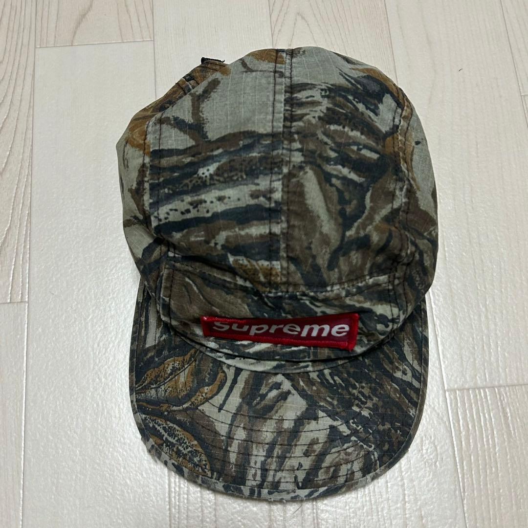 Supreme シュプリーム キャップ 迷彩 カモフラ 赤ボックスロゴ