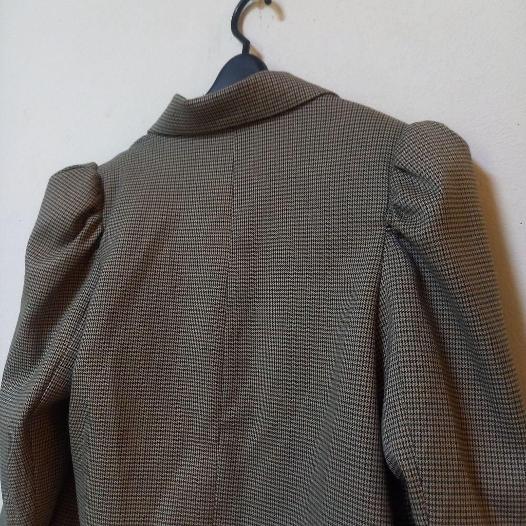 Ameri CHECK JACKET MINI DRESS秋冬羽織りパフスリーブ