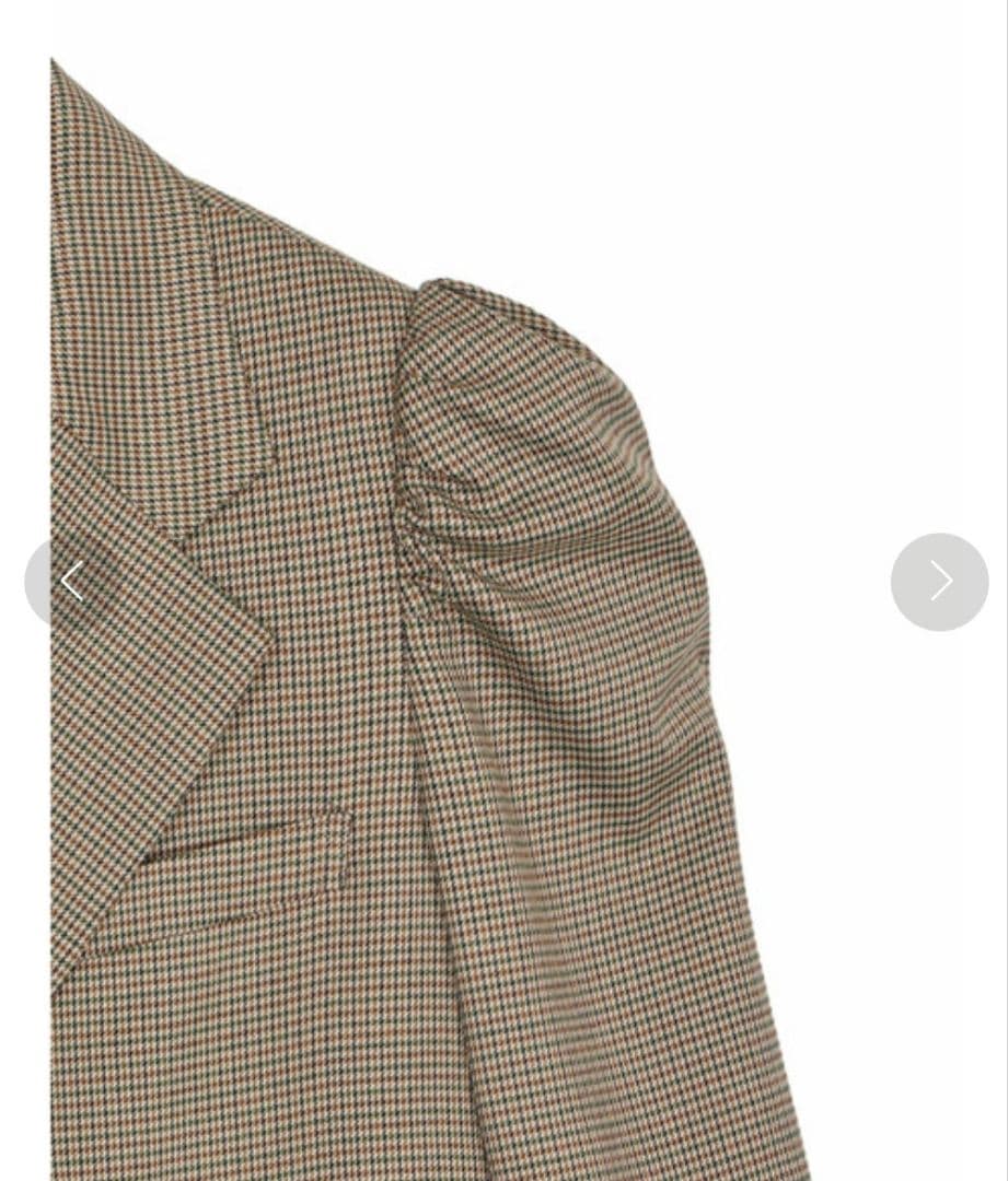 Ameri CHECK JACKET MINI DRESS秋冬羽織りパフスリーブ