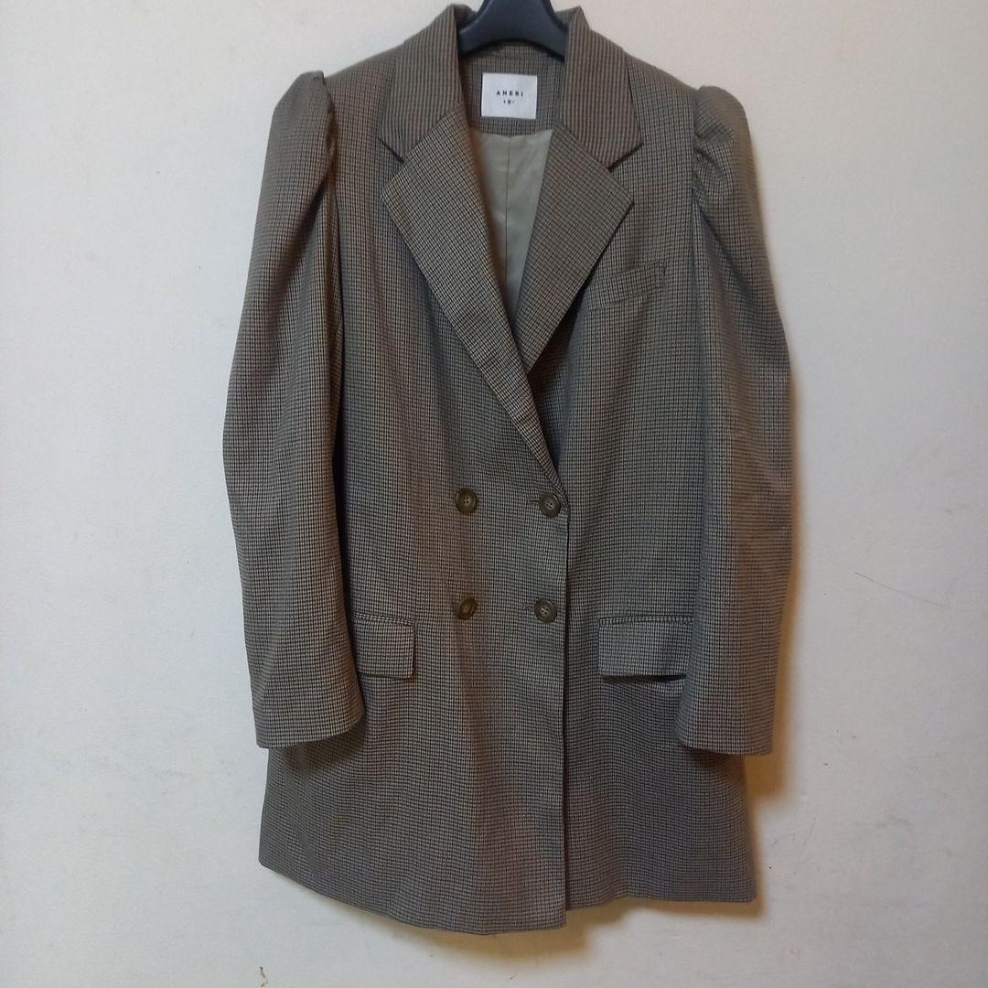 Ameri CHECK JACKET MINI DRESS秋冬羽織りパフスリーブ