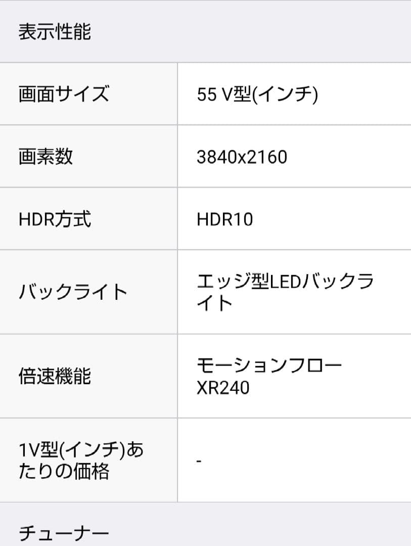 やや難ありSONY BRAVIA KJ-55X9300D 55インチ液晶テレビ