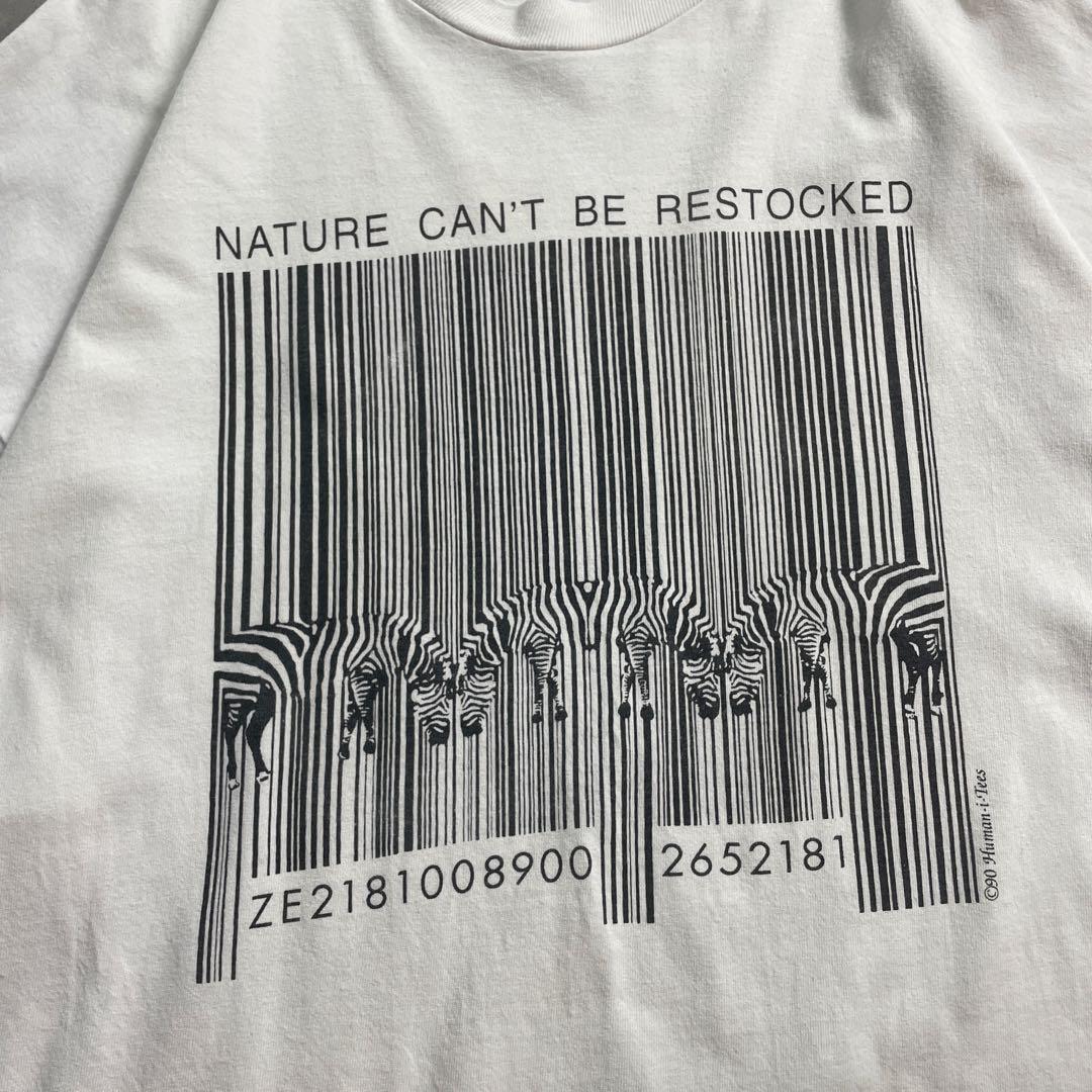90s USA製 シマウマ バーコード アニマル vintage T-shirt