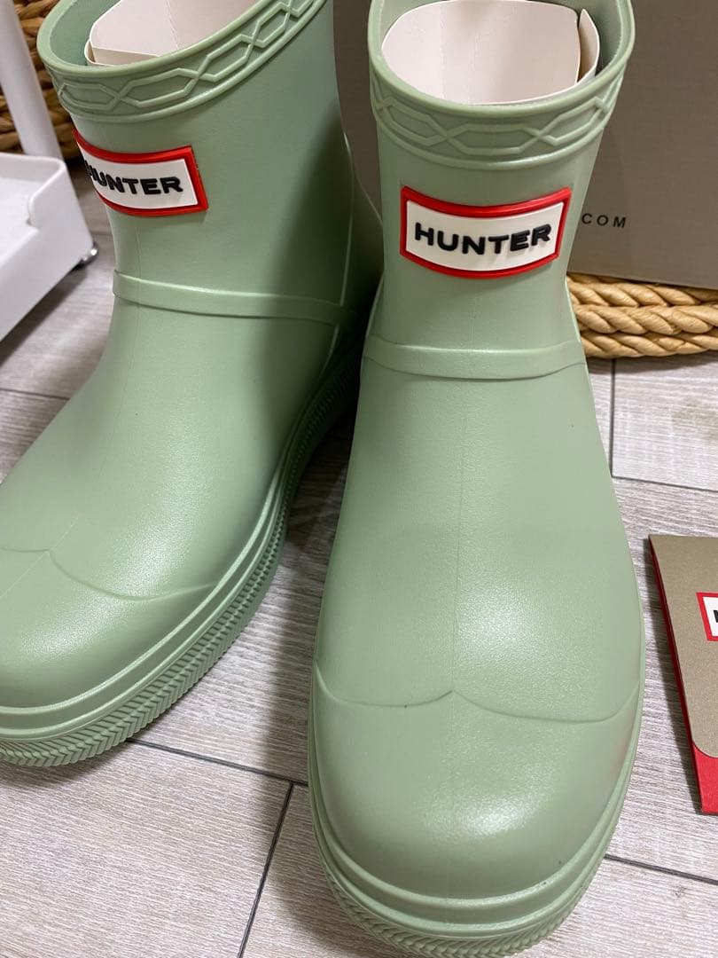 HUNTER ミントグリーン ショートブーツ