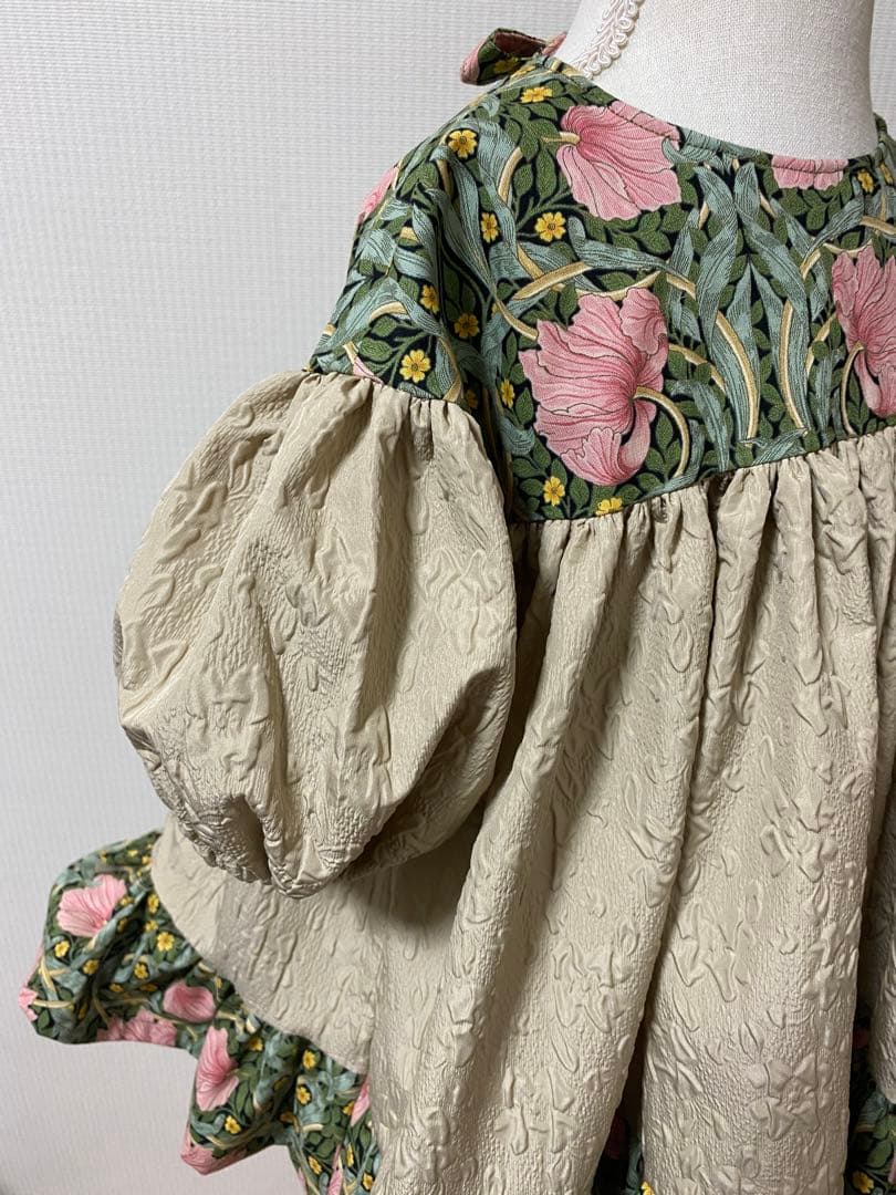 ハンドメイド　ふっくら袖ワンピース　90㎝