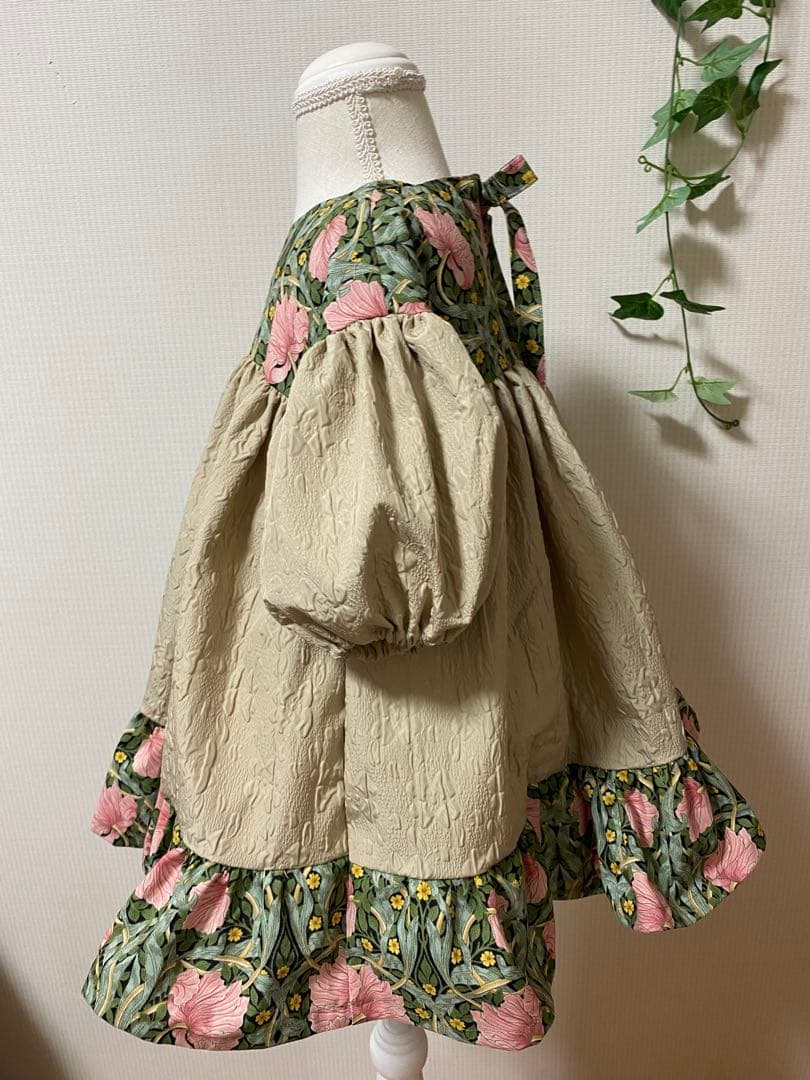 ハンドメイド　ふっくら袖ワンピース　90㎝