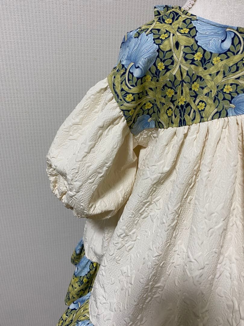 ハンドメイド　ふっくら袖ワンピース　90㎝