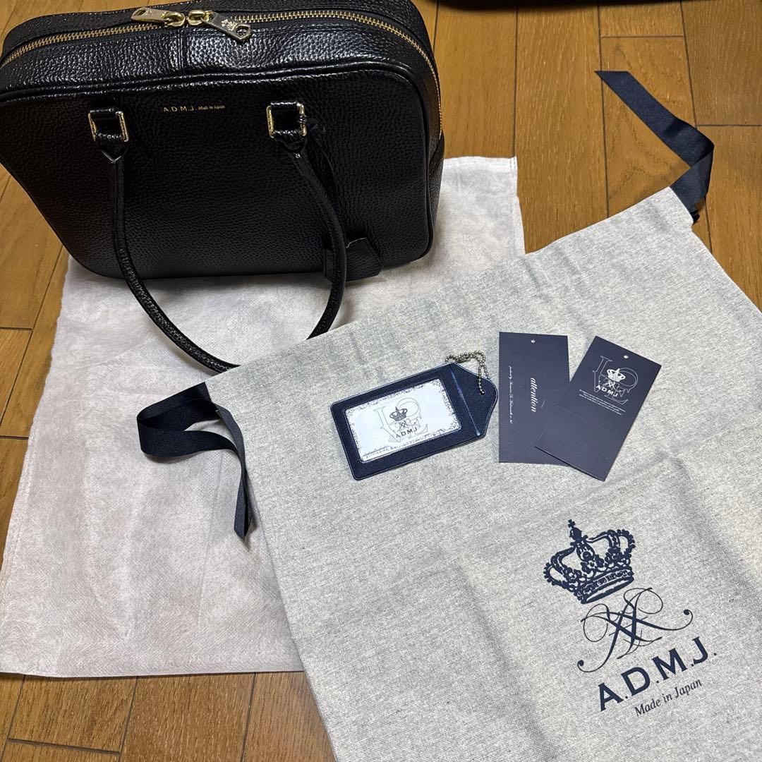 ADMJ 牛革シュリンクレザーボストンバッグ
