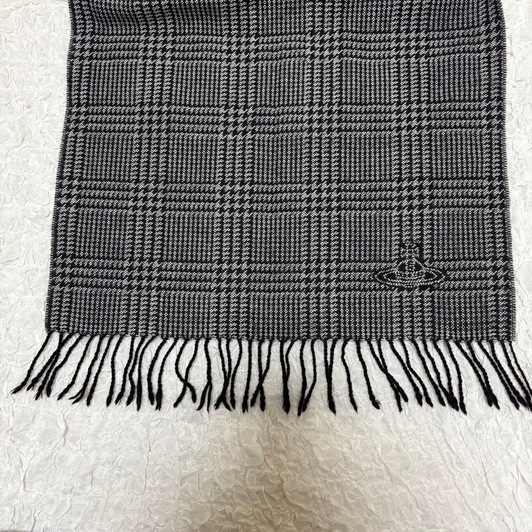 Vivienne Westwood 大判　ストールマフラー　オーブ　黒　チェック