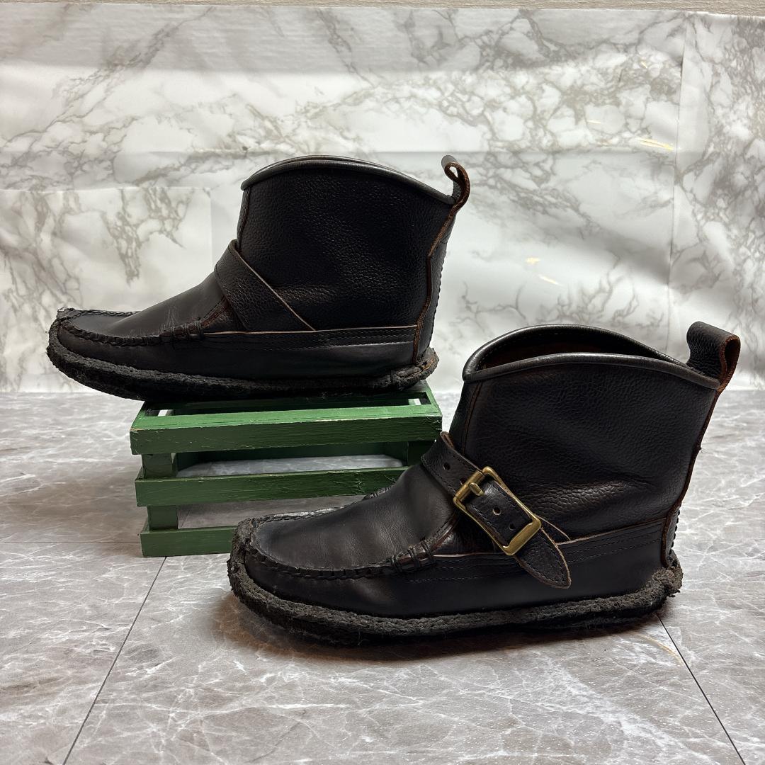 希少 YUKETEN ショートプルオン ブーツ モカシン ブラックソール