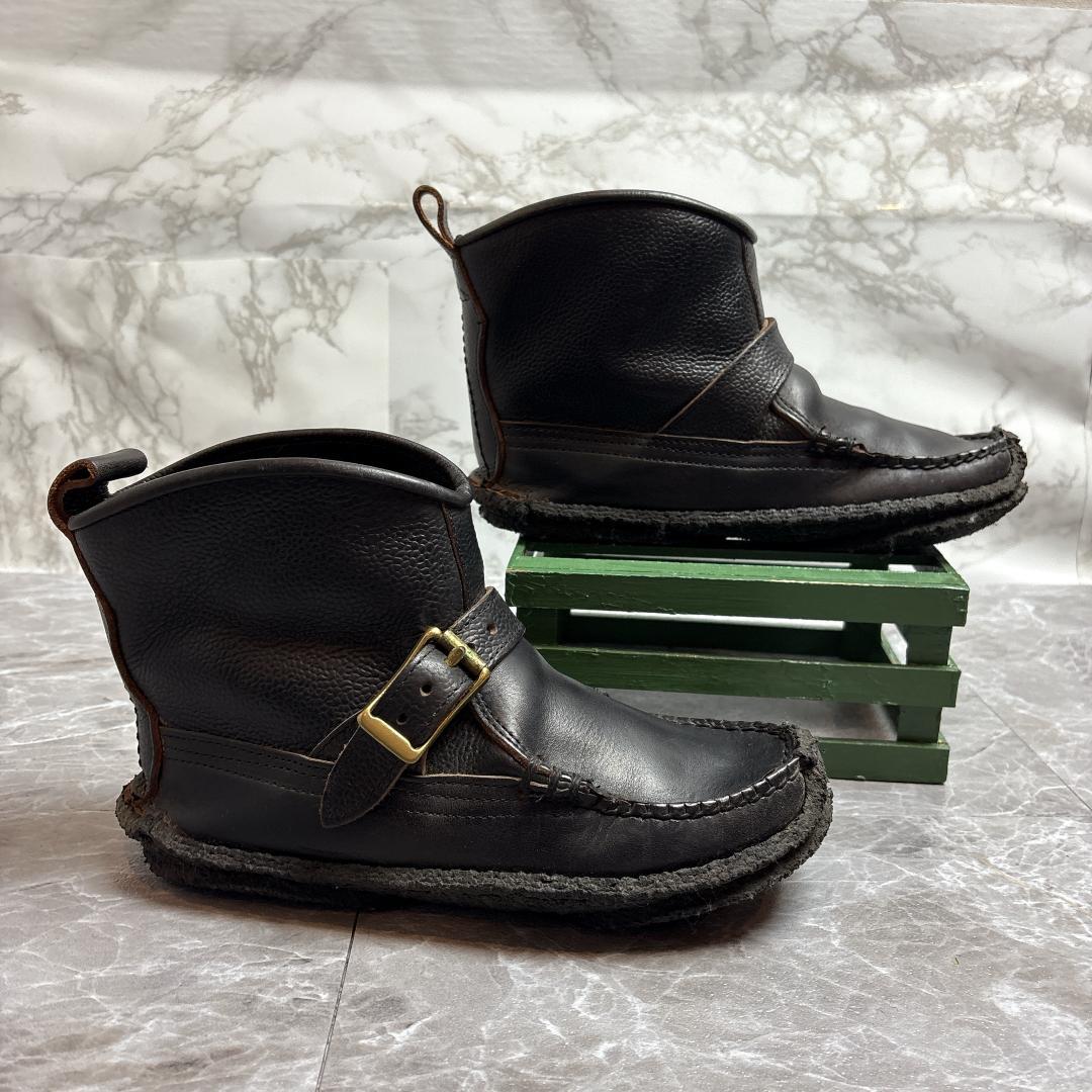 希少 YUKETEN ショートプルオン ブーツ モカシン ブラックソール