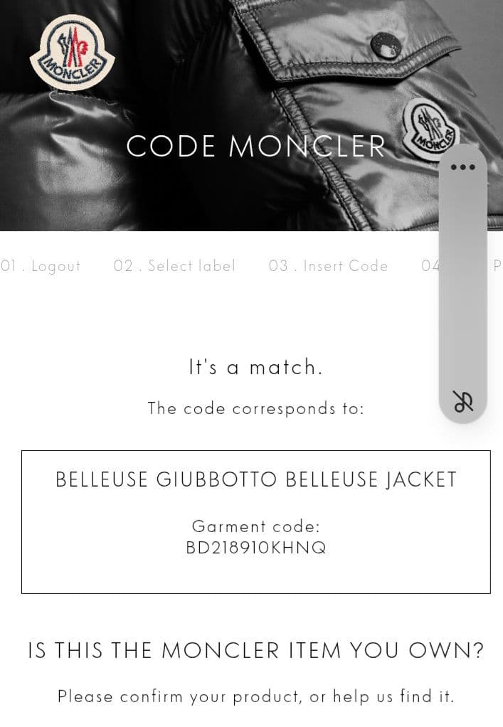 MONCLER ブラック 裾フリルジャケット BELLEUSE