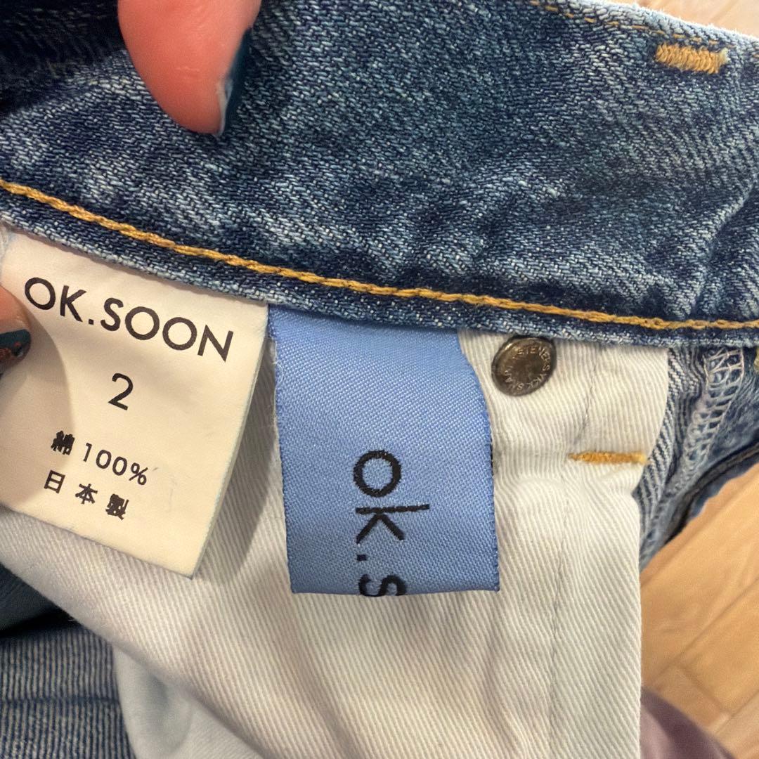 新品タグ付き　ok.soonオリジナルワイドデニムサイズ2