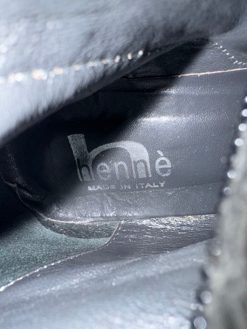 定価約6万 イタリア製 hennè ヴィンテージ加工 編み上げロングブーツ