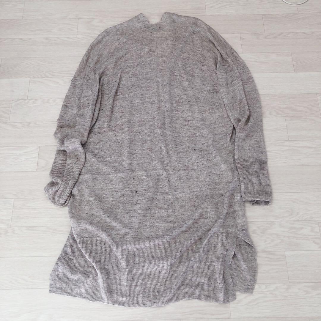 美品　Pas de calais パドカレ　リネンロングカーディガン　羽織り