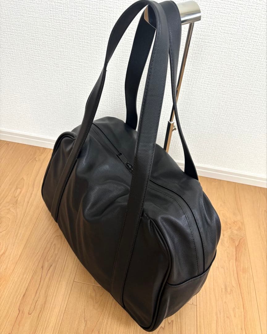 【超美品】ZARA 合成皮革ボストンバッグ 黒 大容量