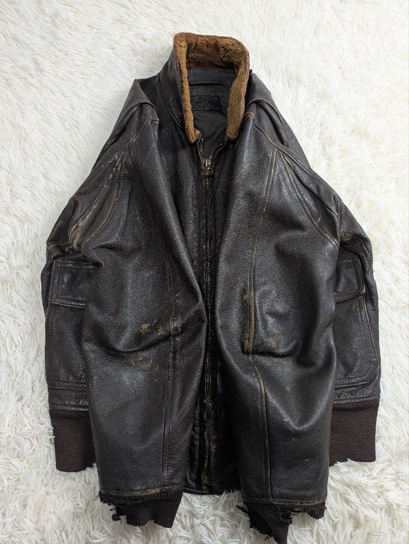 実物 60s サイズ42 G-1 USN レザージャケット