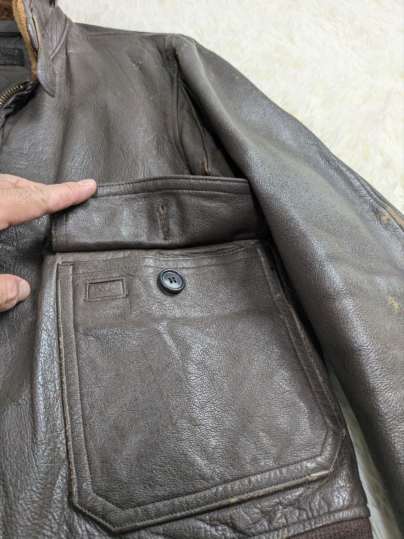 実物 60s サイズ42 G-1 USN レザージャケット