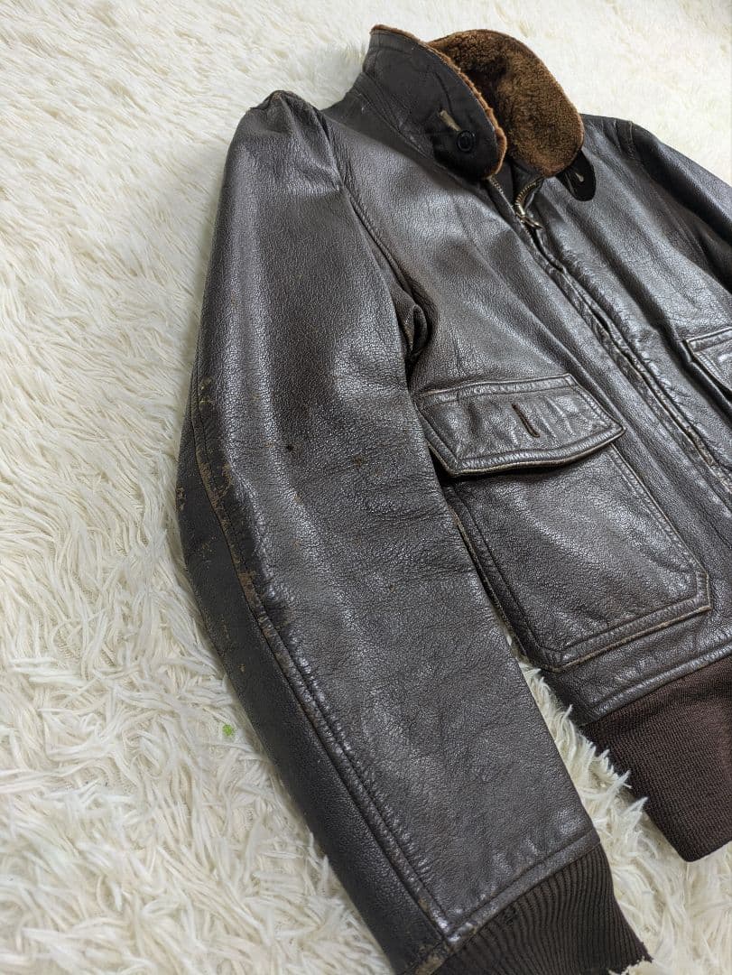 実物 60s サイズ42 G-1 USN レザージャケット