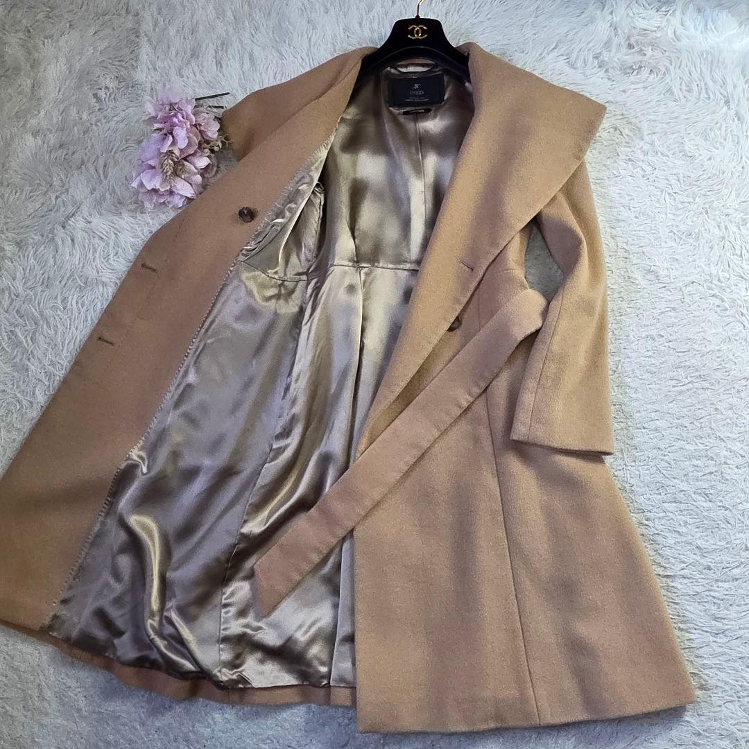 極美品 イネド カシミヤ100% ロングコート キャメル ブラウン サイズM
