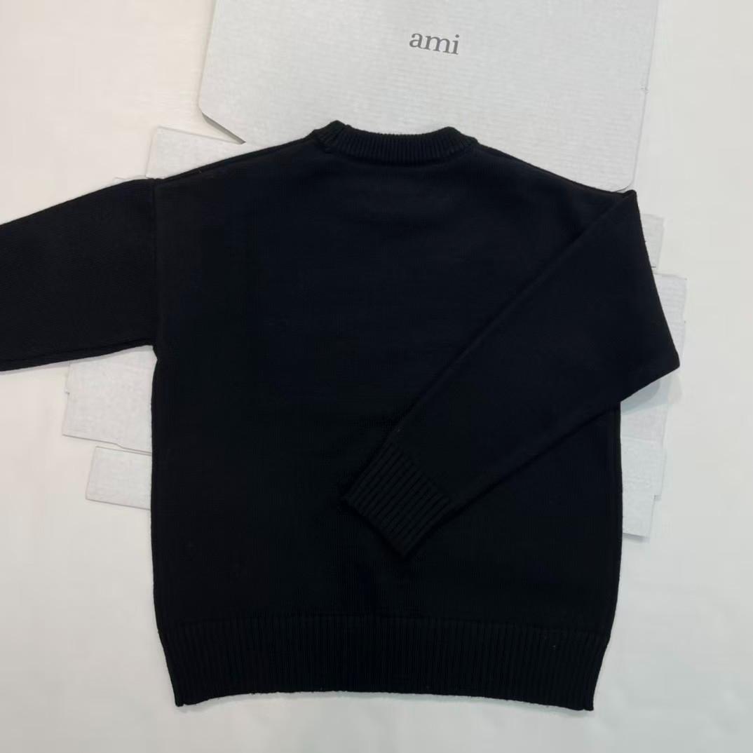 AMI Paris ブラック 長袖ニット セーター タグ付き 1 度着用 M