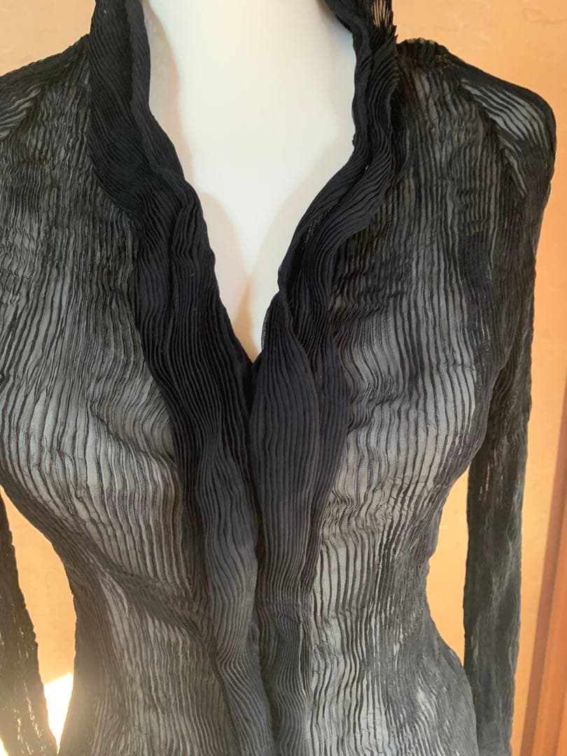 ISSEY MIYAKE シフォンブラウス Sheer Pleated Top