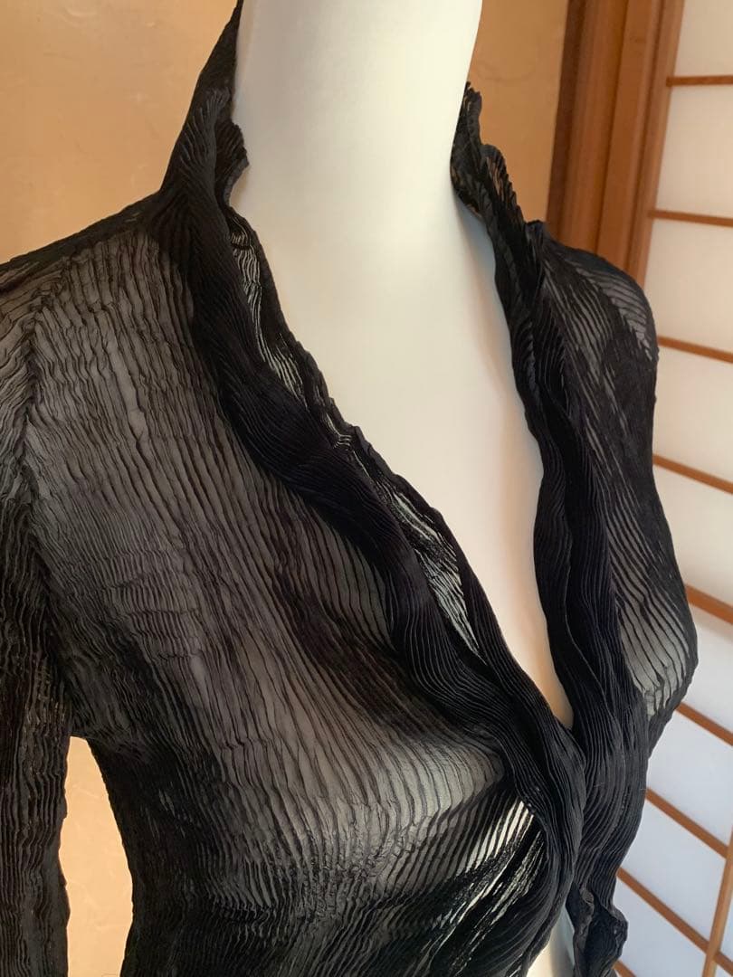 ISSEY MIYAKE シフォンブラウス Sheer Pleated Top