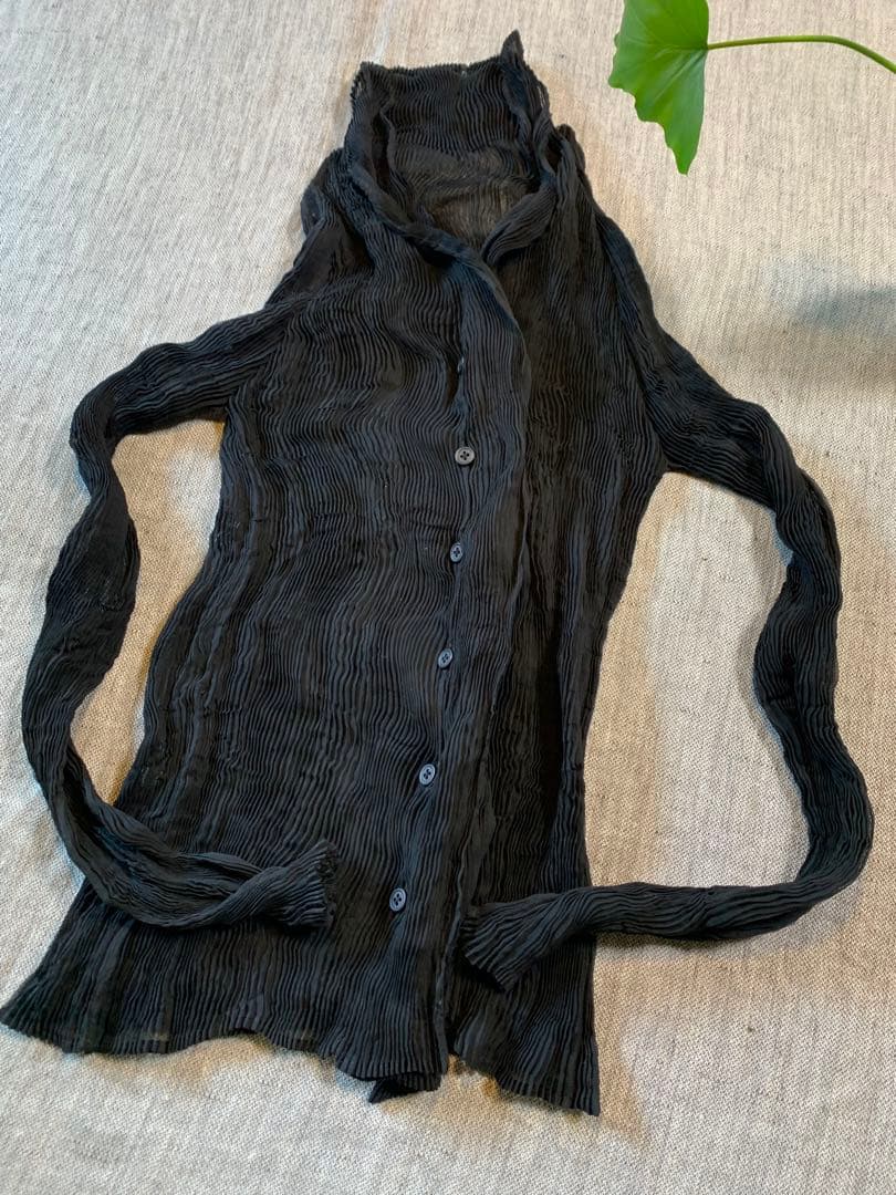 ISSEY MIYAKE シフォンブラウス Sheer Pleated Top
