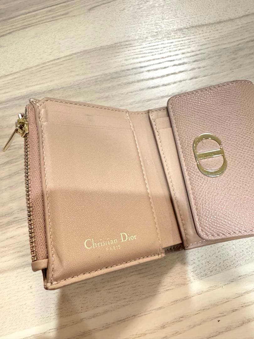 Christian Dior ベージュ 三つ折り財布