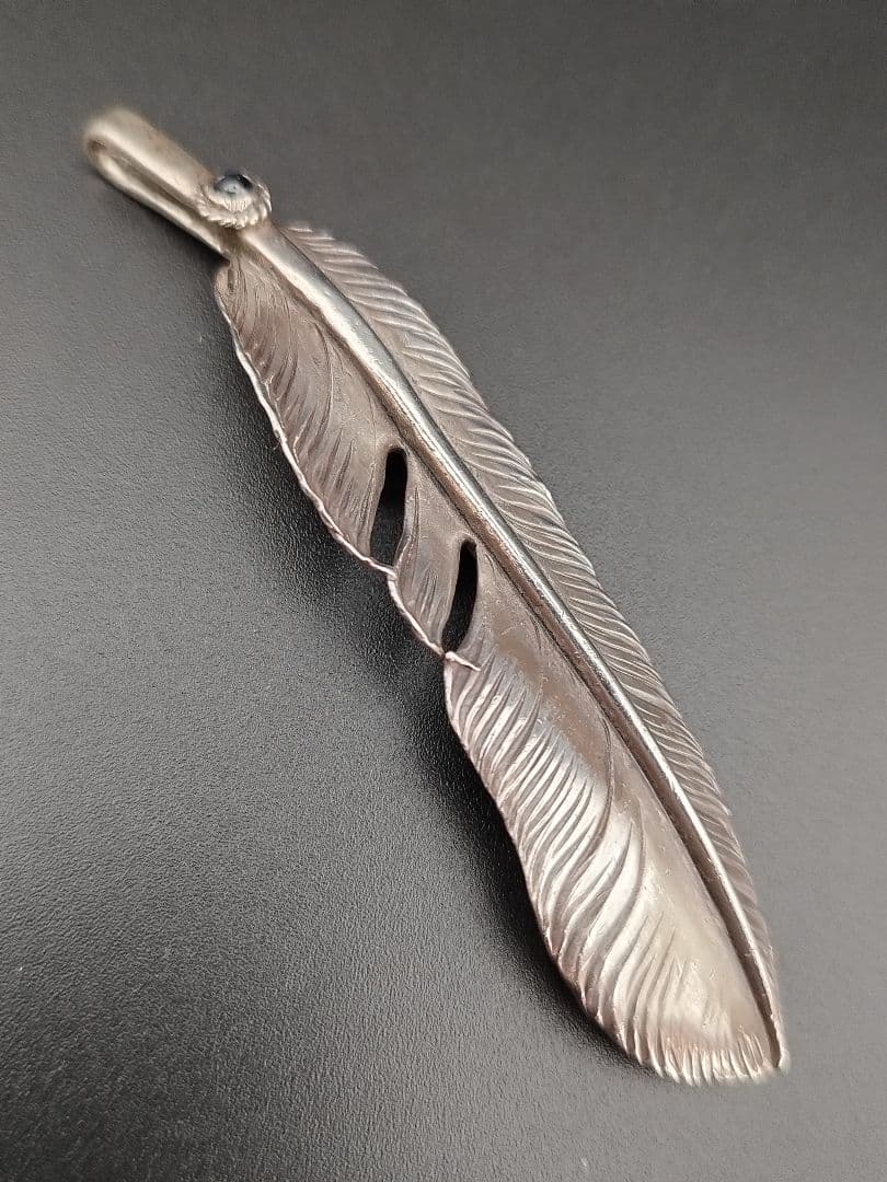 激レア 全長9cm アリゾナフリーダム ネックレストップ フェザー silver
