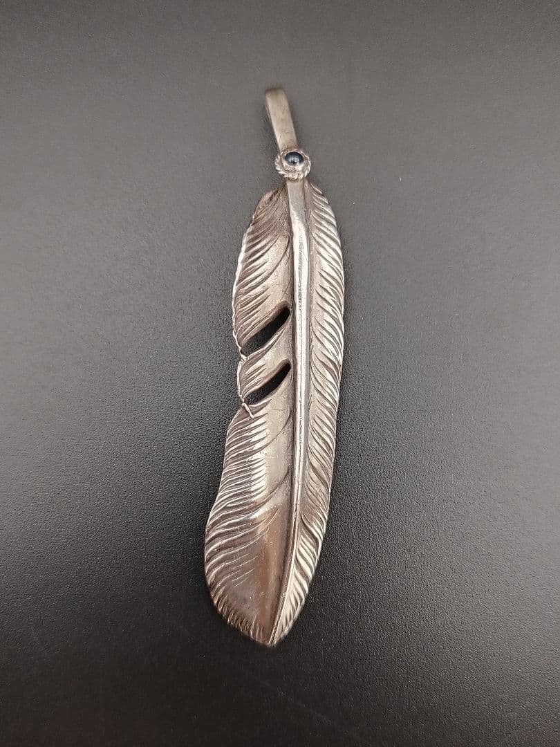 激レア 全長9cm アリゾナフリーダム ネックレストップ フェザー silver