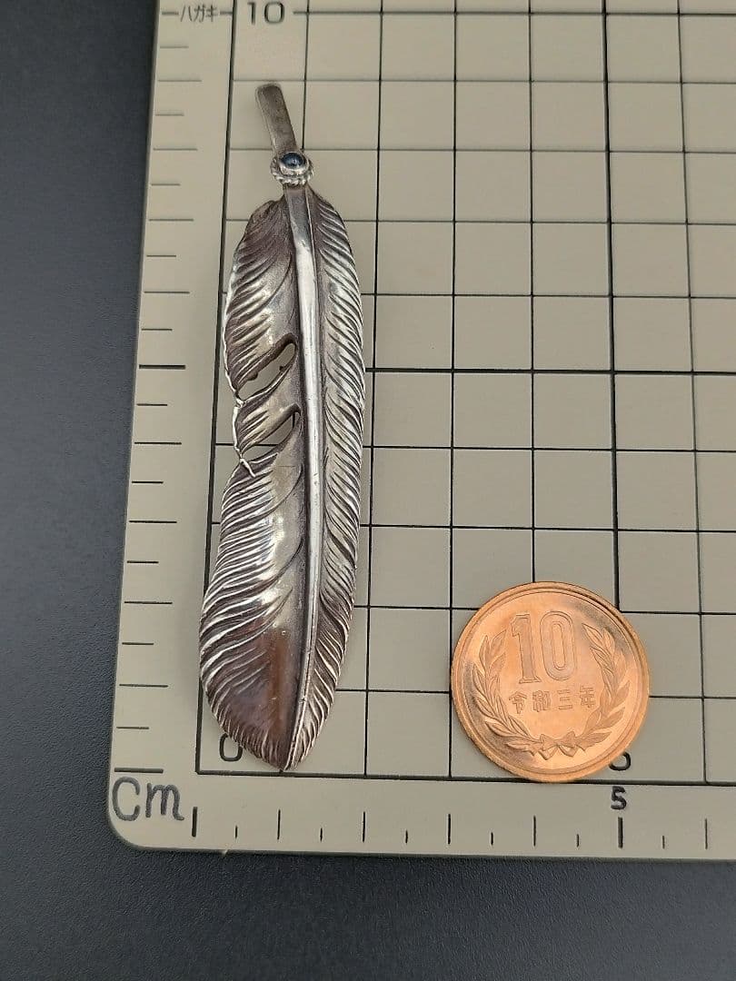 激レア 全長9cm アリゾナフリーダム ネックレストップ フェザー silver