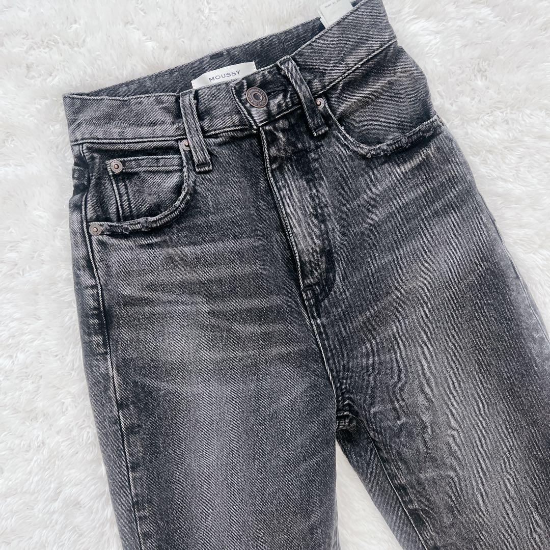 moussy BLACK FLARE フレア デニム ストレッチ 22