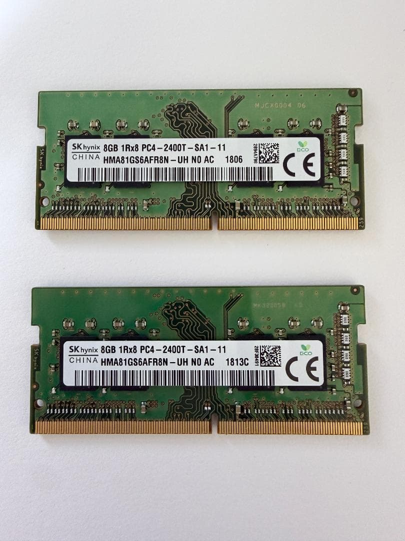 SK hynix 8GB PC4-2400T × 2枚(16GB)