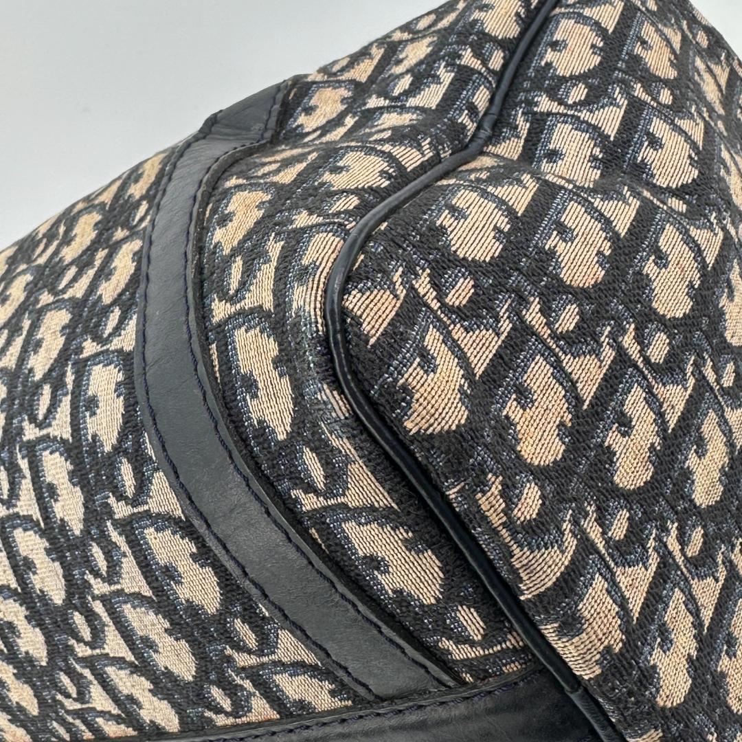 DIOR トロッター柄ミニボストンバッグ ハンドバッグ 黒 ブラック　内観美品