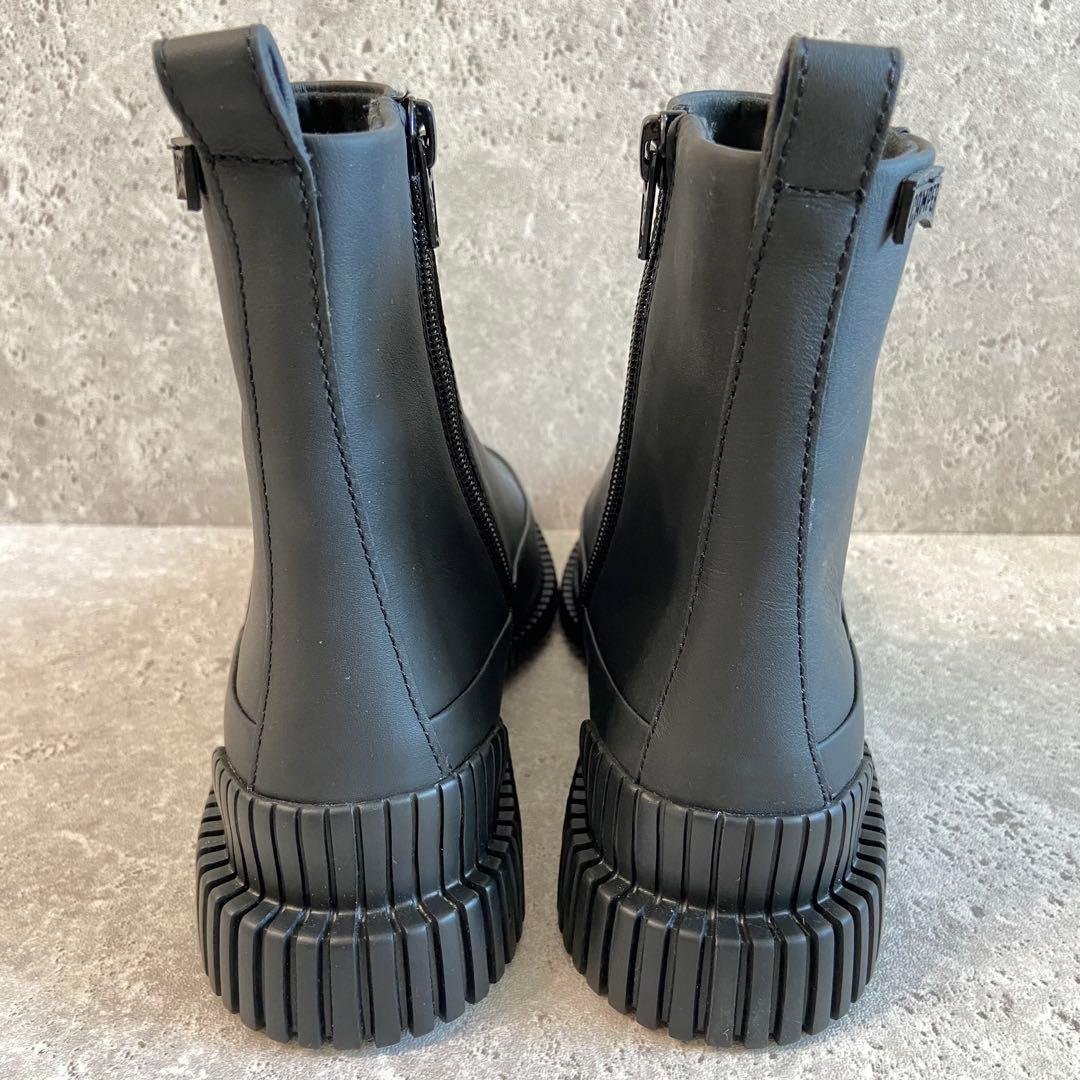 【極美品】CAMPER カンペール レザーショートブーツ 23 黒 サイドジップ