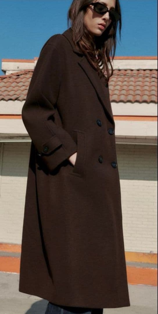 【新品同様】ZARA ソフトオーバーサイズコート Lサイズ