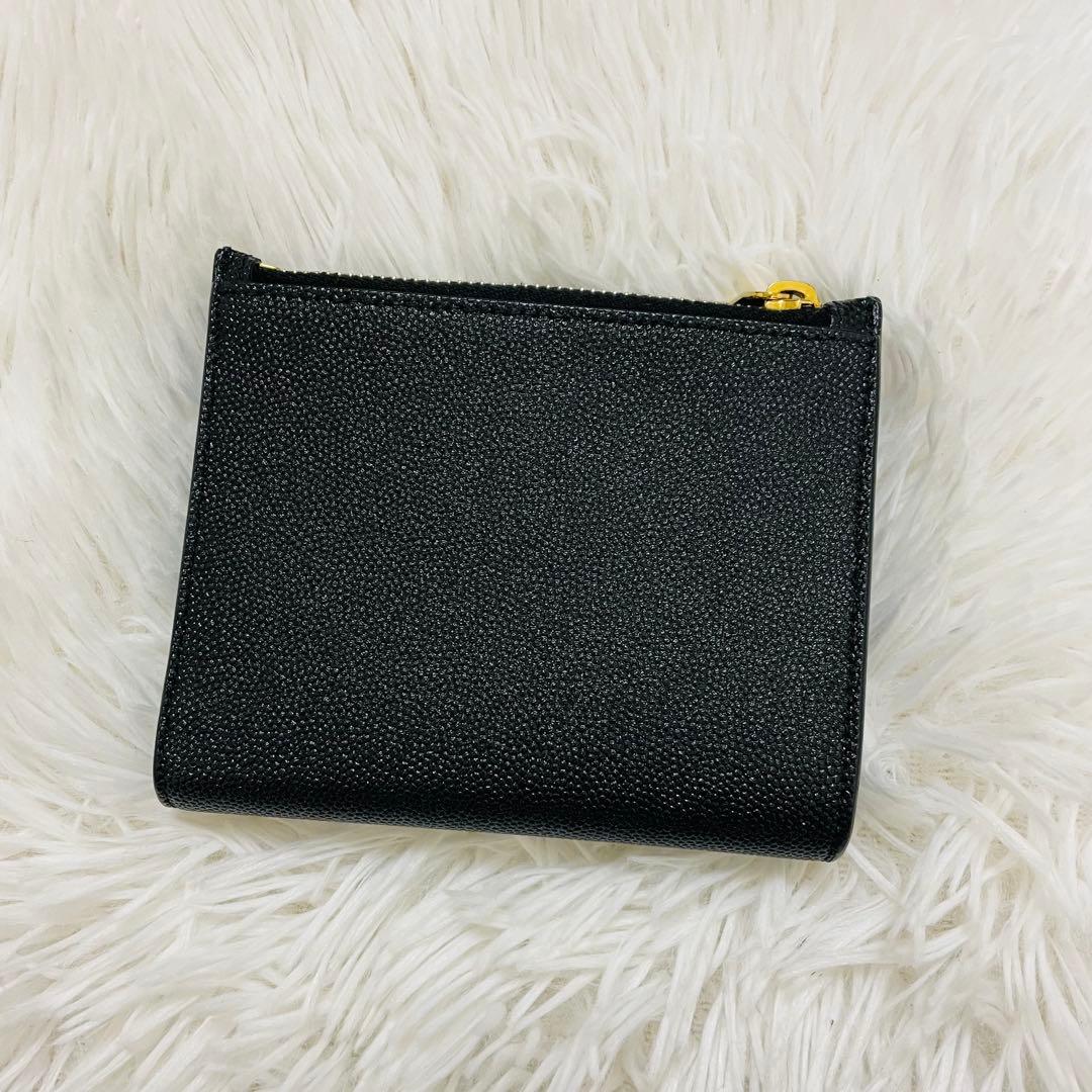 極美✨サンローラン 二つ折り財布 コンパクトウォレット アップタウン ブラック