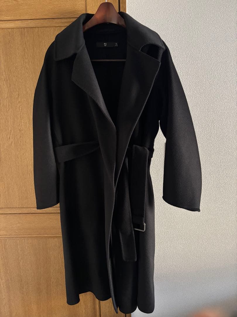 ユニクロ＋J カシミヤブレンドラップ　ロングコート　XL ジルサンダー ブラック