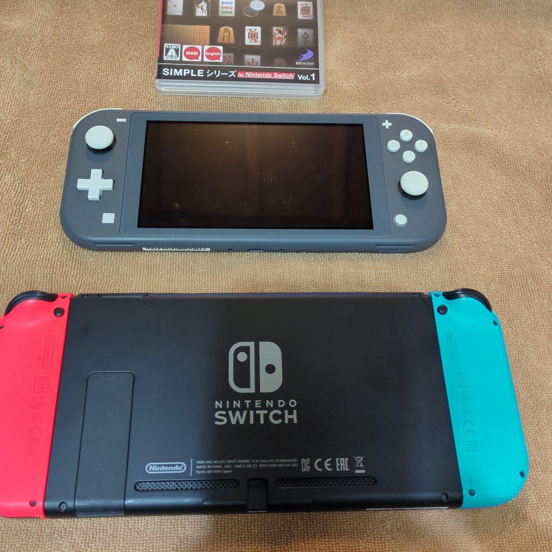 ま*あ様 Switch Lite（グレー）＋Switch（ネオンレッド/ブルー）