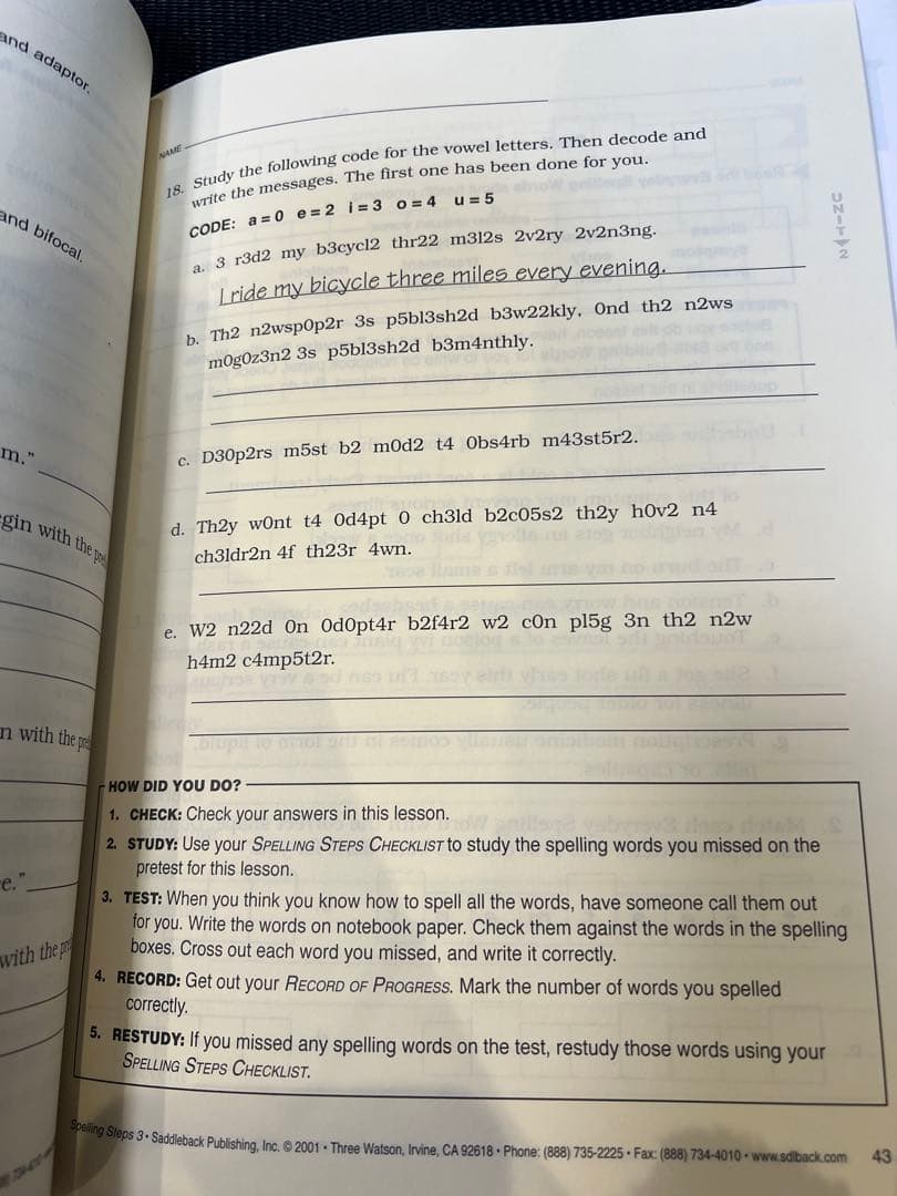 洋書　Spelling steps 4冊　Saddleback