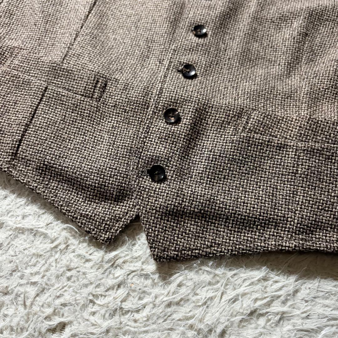 極美品■LARDINI ベスト　ブートニエール　三者混　ブラウン系　48
